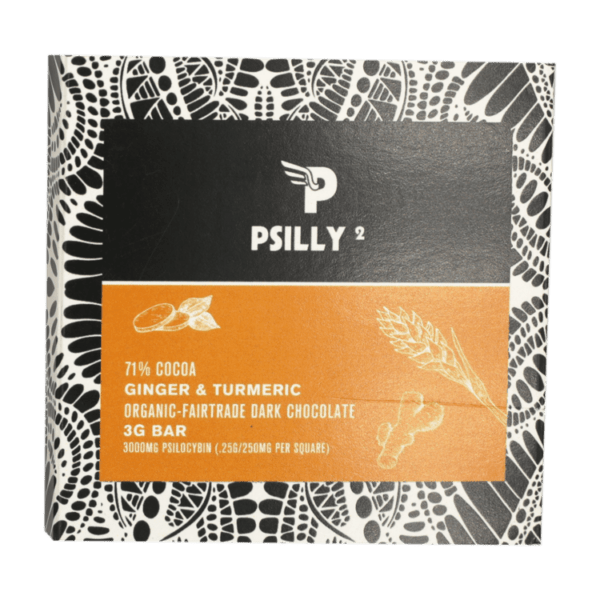 Psilly - Dark Chocolate Bar - Ginger & Turmeric | Magic Mushrooms Calgary Canada